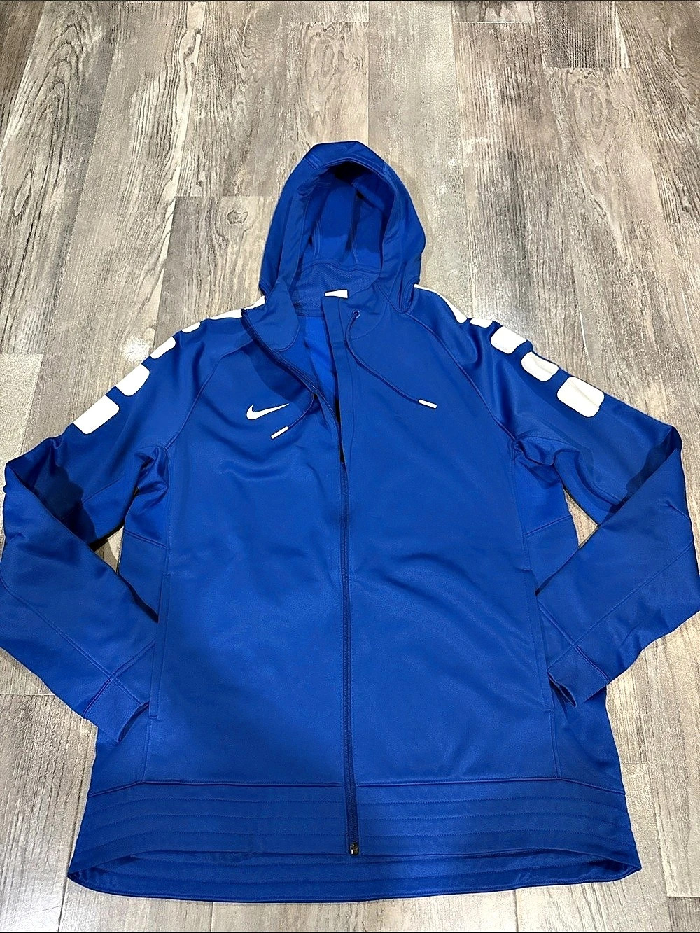Nike Therma-FIT Elite Full-Zip Basketball Hoodie Men's Blue & White XL